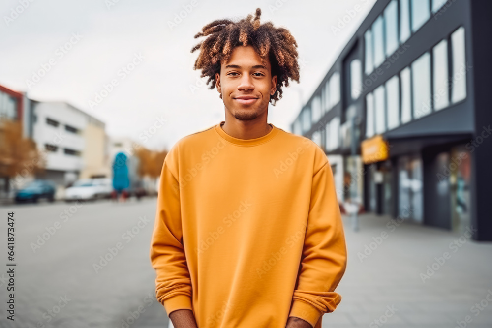 Portrait of handsome young african american sporty man with vibrating energy, street look Portrait of handsome young african american sporty man with vibrating energy, street look