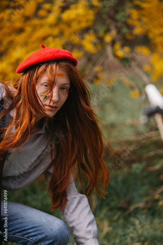 Ginger girl in nature