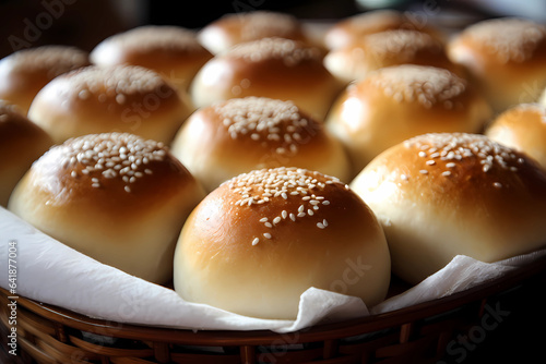 Pandesal - Philippines - Small, sweet rolls, a popular breakfast bread (Generative AI)