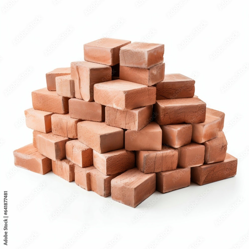 Bricks Isolated on White Background. Generative ai Bricks Isolated on White Background. Generative ai