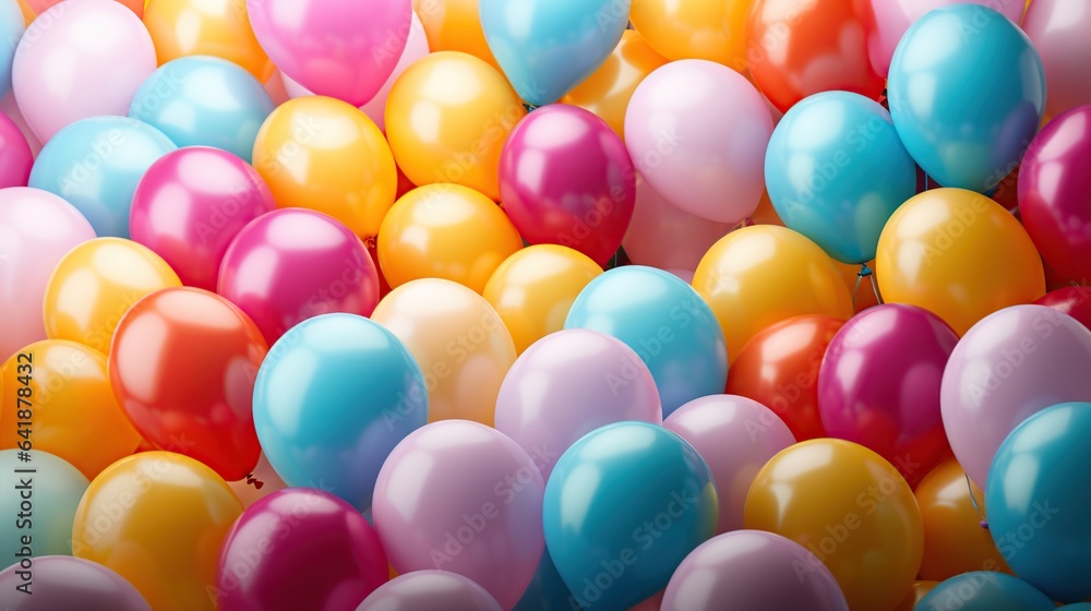 colorful birthday balloons arranged in a rainbow pattern colorful birthday balloons arranged in a rainbow pattern