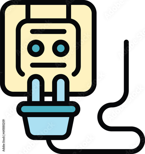 Electric remodeling icon outline vector. Home remodeling. Repair service color flat