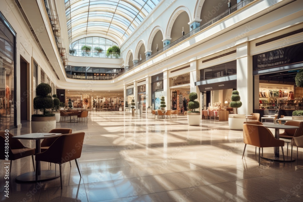 the mall has high ceilings Generative AI