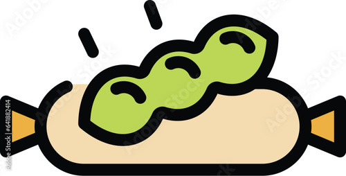 Soy sausage icon outline vector. Food soya. Milk bean color flat