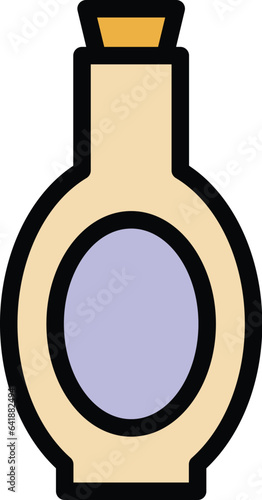 Soy oil bottle icon outline vector. Soya food. Soybean sauce color flat