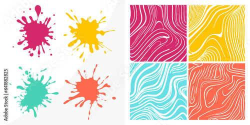 Splash of color ink. Dirt of ink - Modern colorful pattern. Texture for wall. 