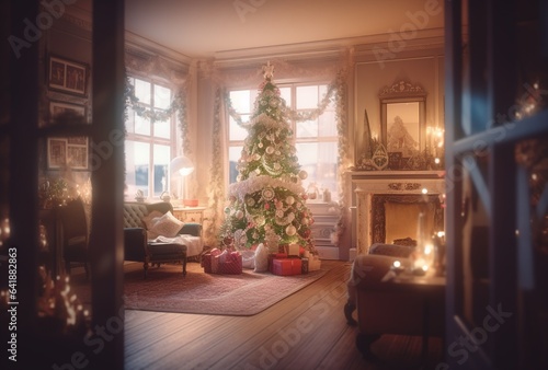 Christmas tree on living room