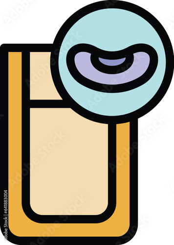 Bean milk glass icon outline vector. Soy food. Tofu plant color flat