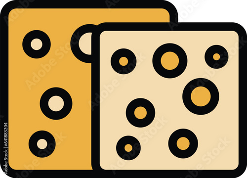 Soy cheese icon outline vector. Food soya. Miso plant color flat
