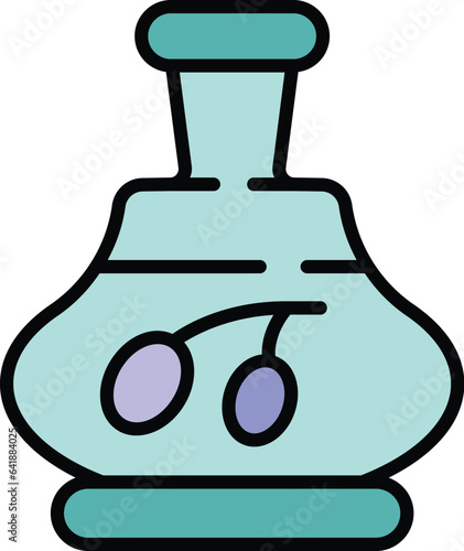 Extra virgin oil icon outline vector. Olive food. Plant vegetable color flat