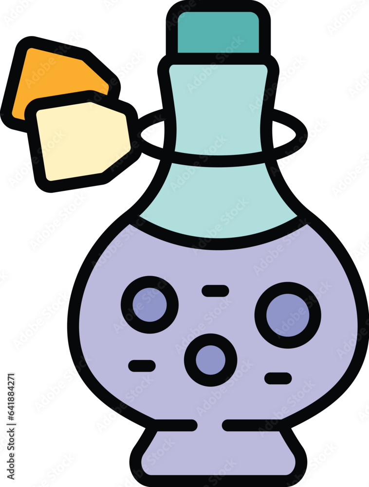Virgin oil bottle icon outline vector. Olive food. Extra vegetable color flat Virgin oil bottle icon outline vector. Olive food. Extra vegetable color flat