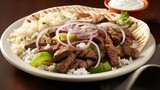 Greek Gyros with rice - stock concepts