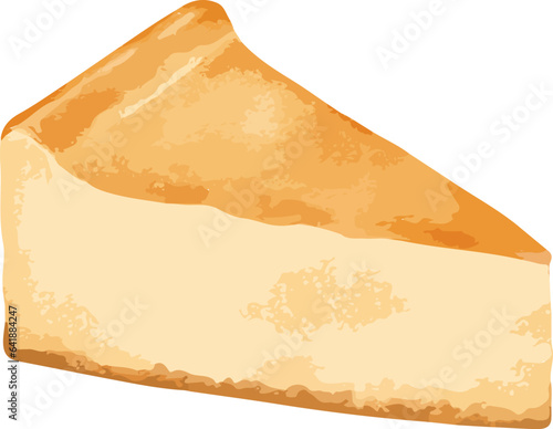 cheesecake on toast Hand drawn watercolor illustration isolated element .