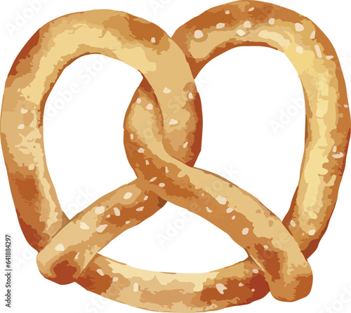  pretzel Hand drawn watercolor illustration isolated element