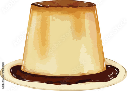 pudding Hand drawn watercolor illustration isolated element