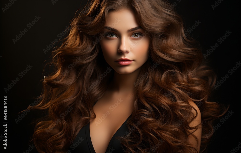 A young woman with beautiful hair, generative AI A young woman with beautiful hair, generative AI