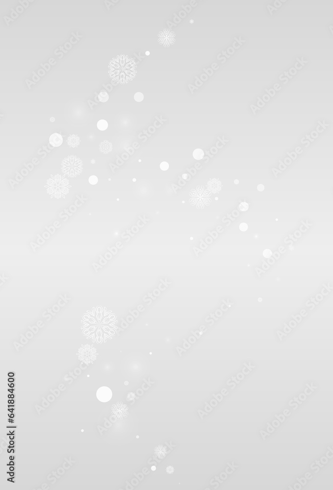 Fototapeta premium Silver Snow Vector Grey Background. Christmas