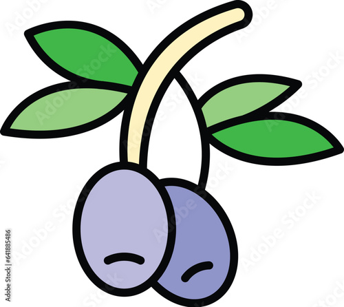Olive branch icon outline vector. Oil food. Extra virgin color flat