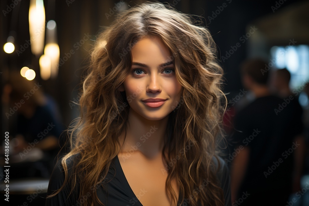 A young woman with beautiful hair, generative AI A young woman with beautiful hair, generative AI