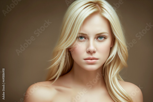 Photo portrait of a sad beautiful blonde