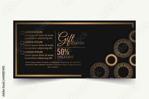 Luxury gold gift voucher template