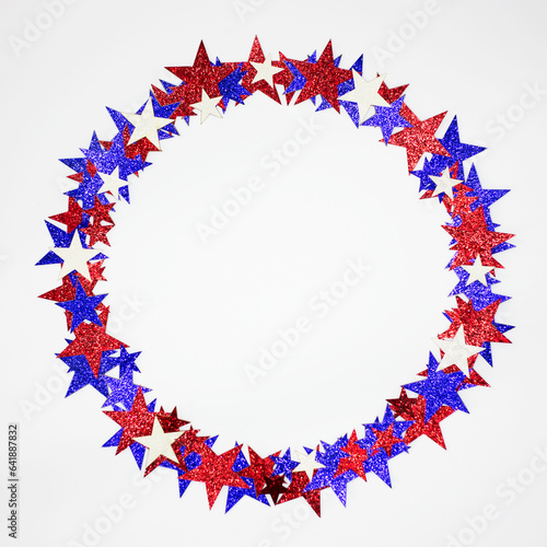 Circle of red, white and blue stars