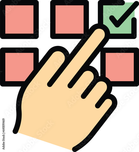 Speech tool icon outline vector. Poster show. Ask test color flat