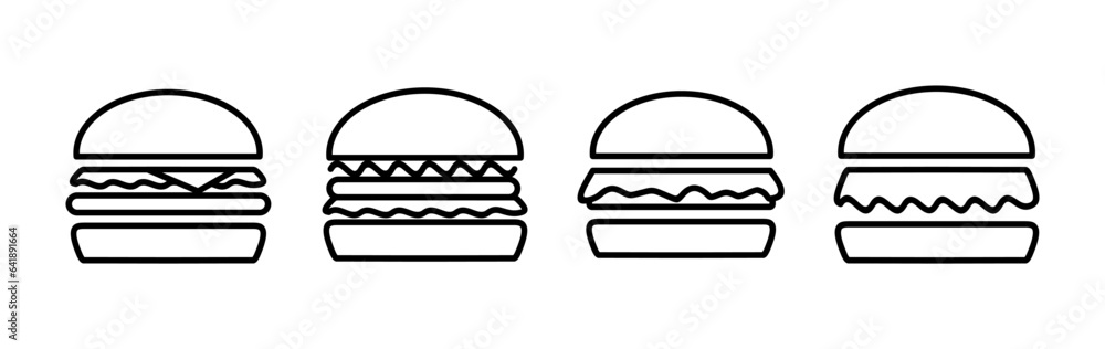 Burger icon vector. hamburger logo icon. fast food icon Burger icon vector. hamburger logo icon. fast food icon