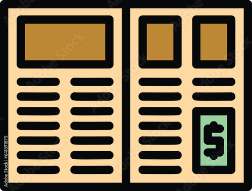 Paper quiz icon outline vector. Ask test. Word education color flat