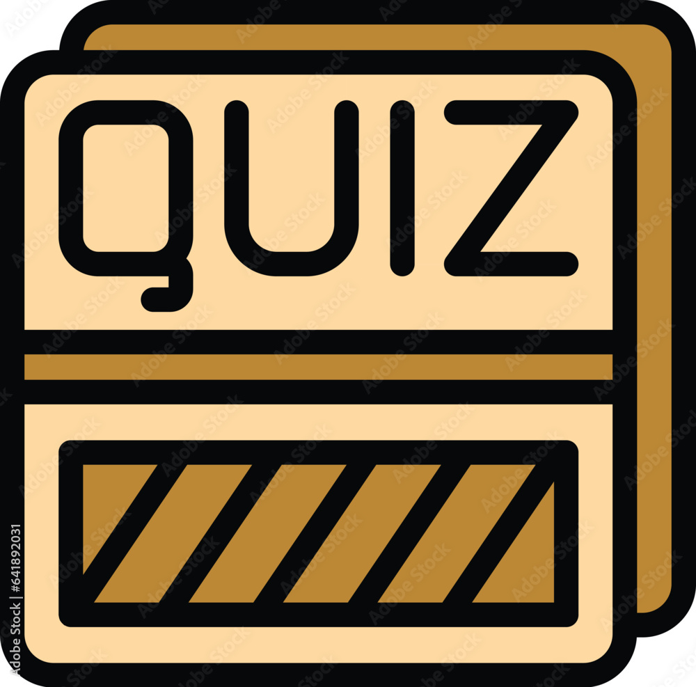 Quiz test icon outline vector. Exam show. Competition fun color flat Quiz test icon outline vector. Exam show. Competition fun color flat