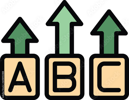 Quiz game icon outline vector. Poster show. Exan button color flat