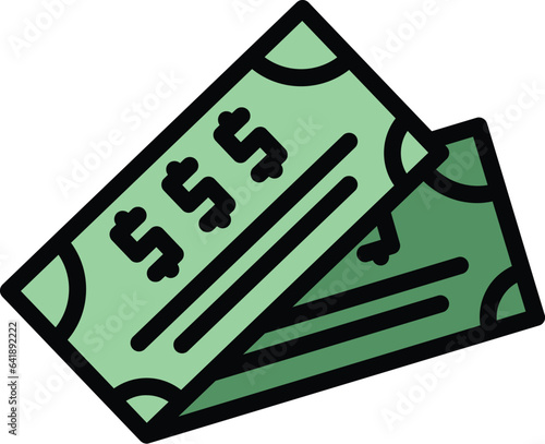 Money quiz icon outline vector. Trivia exam. Poster show color flat