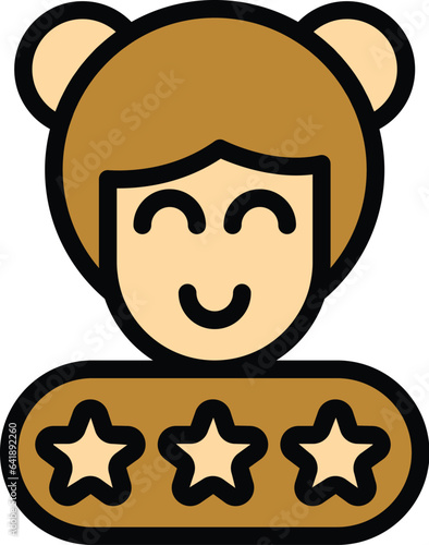 Girl quiz icon outline vector. Ask test. Game exam color flat