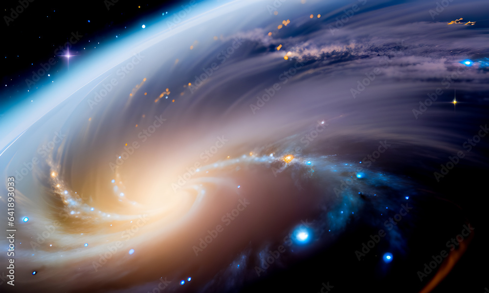 Obraz premium Cosmic Odyssey Exploring Outer Space, Galaxies, Nebulas, and Dark Mysteries