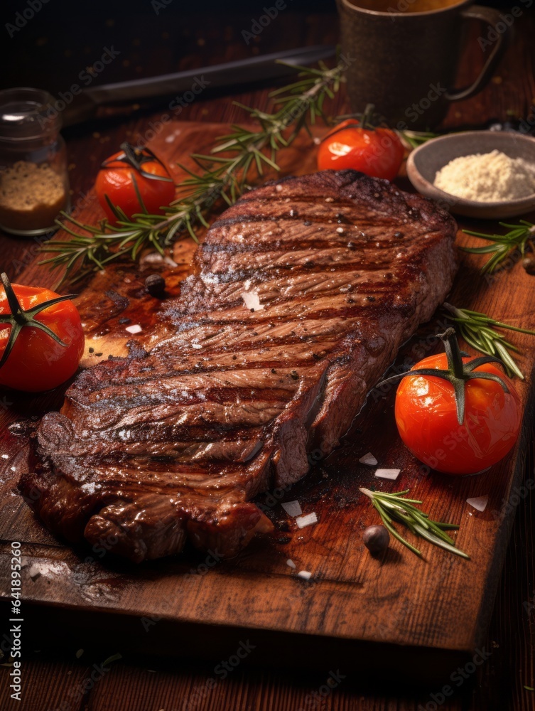 Delicious Grilled Beefsteak Temptation on the Table Delicious Grilled Beefsteak Temptation on the Table