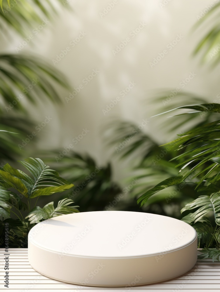 Obraz premium Natural Leaf Podium for Product Display
