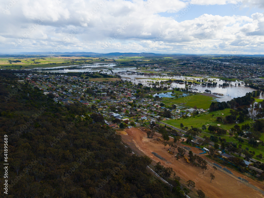 View of Flooding Goulburn City from the Rocky Hill War Memorial 7