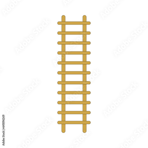 Wooden ladder icon isolated on white background. Vector illustration