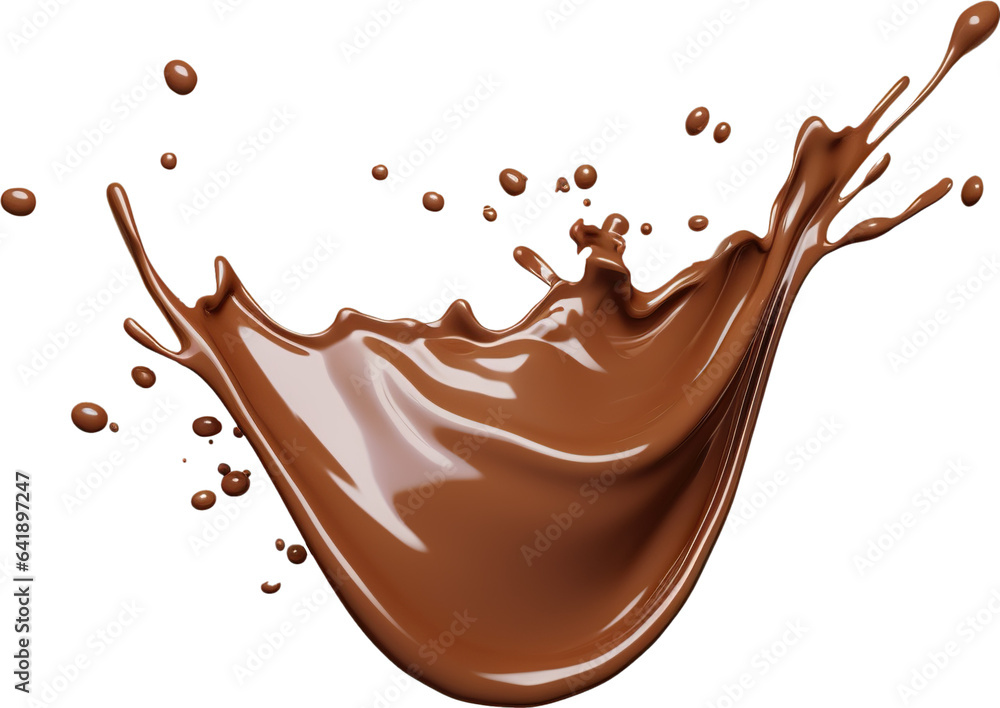 Chocolate splash isolated transparency background. Generative AI Chocolate splash isolated transparency background. Generative AI