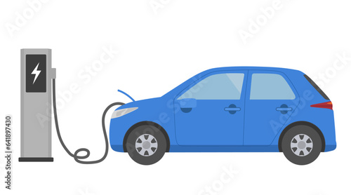電気自動車_EV自動車_ベクターイラスト