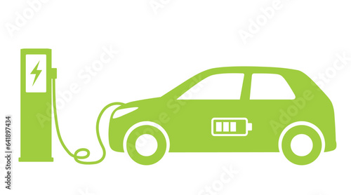 電気自動車_EV自動車_シルエット_ベクターイラスト