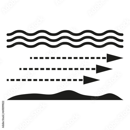 Water movement icon. Water, liquid flow direction symbol. Vector illustration. EPS 10.