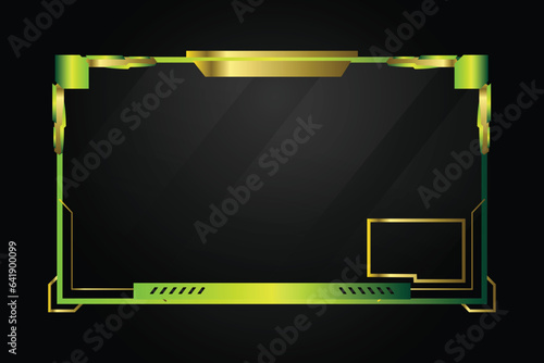 Gaming streaming panel overlay green isolated