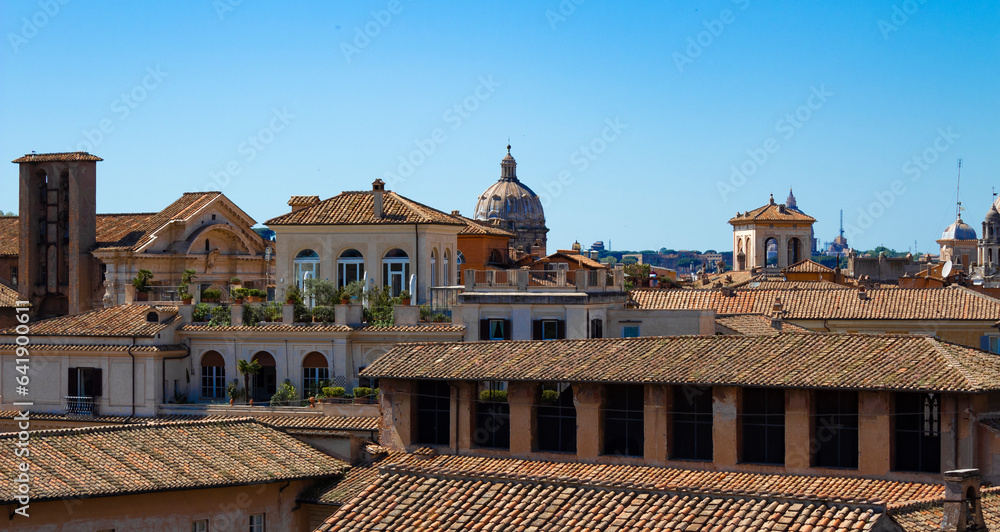 panorama view of the rooftops of rome