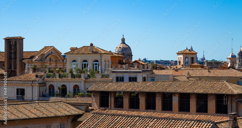 Fototapeta premium panorama view of the rooftops of rome