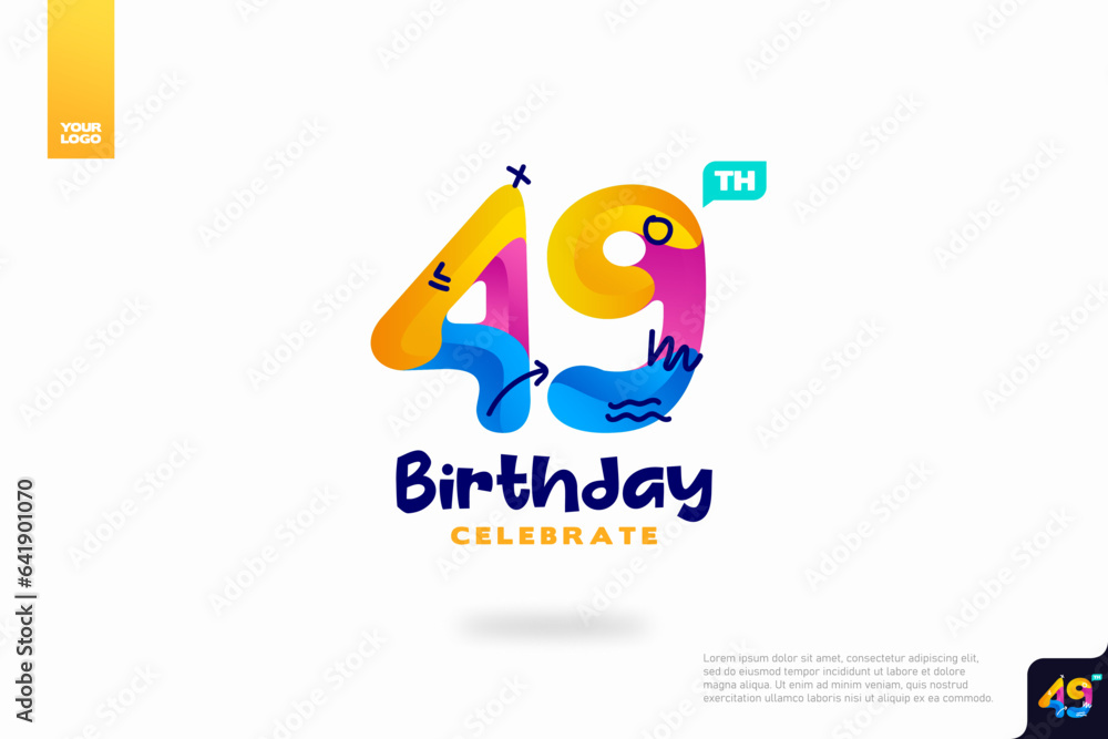 Number 49 logo icon design, 49th birthday logo number, anniversary 49
Number 49 logo icon design, 49th birthday logo number, anniversary 49