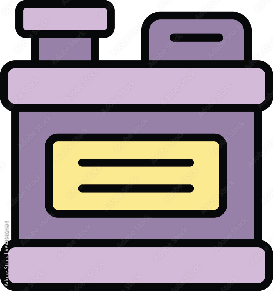 Canister antifreeze icon outline vector. Water coolant. Fluid temperature color flat Canister antifreeze icon outline vector. Water coolant. Fluid temperature color flat