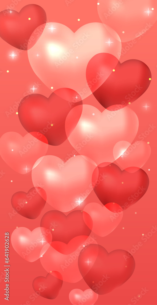 shiny heart shape balloons background