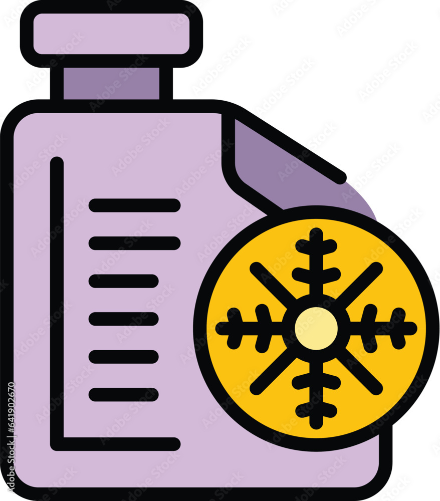 Auto liquid icon outline vector. Fluid temperature. Antifreeze engine color flat