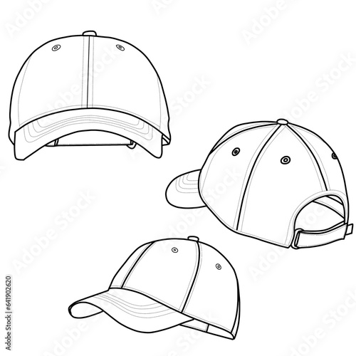Unisex tennis, baseball, golf, hiking cap mockup. Illustration isolated on white background.